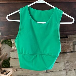All in Motion Green Fitted Crop Tank Top
